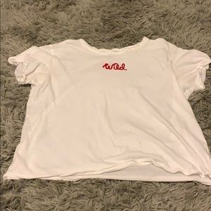white tshirt “wild child”